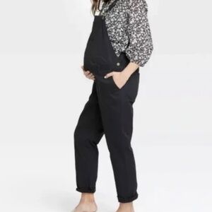 The Nines by Hatch Maternity Twill Overalls – Black (Small)